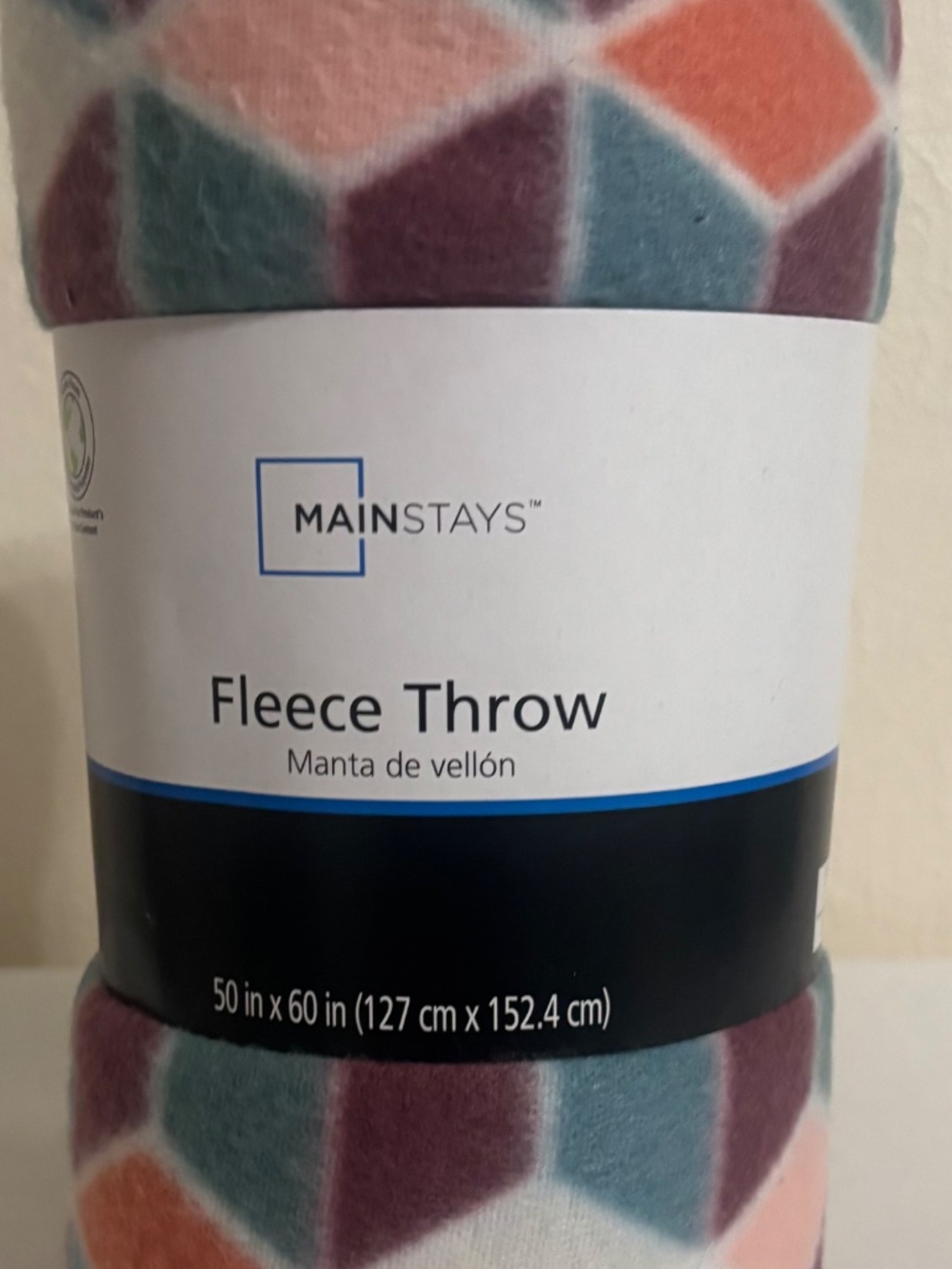Mainstays Geo Abstract Fleece Throw Manta de vellon - 50 In. X 60 In. - *Each